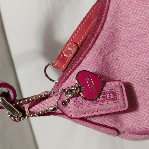 HOLD! RARE! Coach Herringbone Wool Y2K Vintage Shoulder Bag - Picture 4 of 16